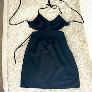 Boutique tie neck/top cutout mini dress